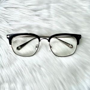 Clear Lens Glasses with Black and Silver Frame